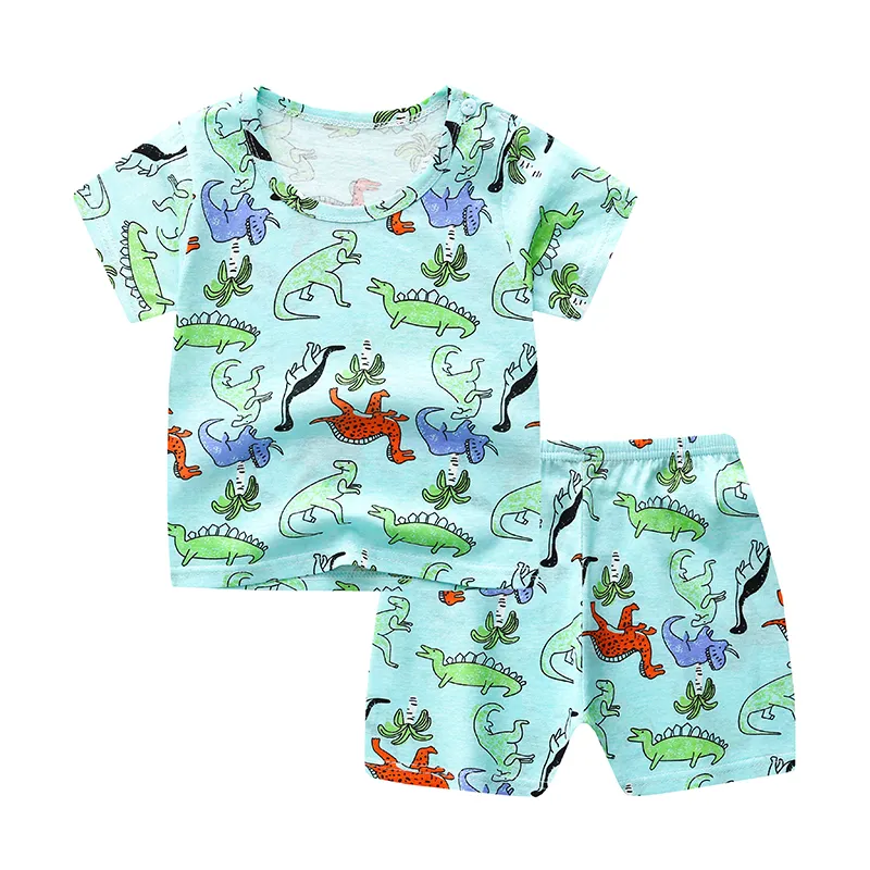 Hot Sale Summer Boys Children's Clothing Sets Cotton Short Sleeve Two Pieces Kids Suit Baby Clothes Sets