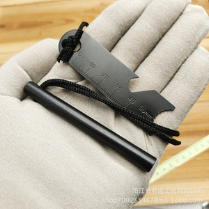 Allume-feu en magnésium avec racloir de mesure, outil de survie en plein air, ensemble de cordes en nylon noir - Product Image 4