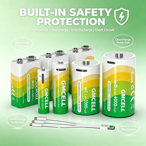 Batteria Ricaricabile Piccola Litio Li-ion Lipo 2500mAh 1.5V AA AAA <span class=keywords><strong>con</strong></span> <span class=keywords><strong>Caricatore</strong></span> USB-C Ricarica Tipo USB-C - Product Image 4