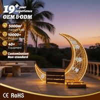 Lampadaire sur mesure 3D Lune et Étoiles, Décoration LED pour Centre Commercial et Ramadan