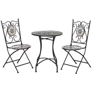3 piezas Bistro Set Castelli redondo <span class=keywords><strong>2</strong></span> personas 60cm de largo Metal Iron Bistro Set - Product Image 5