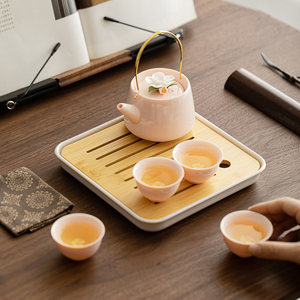 Wholesale Handmade Flower Tea <b>Set</b> pink Porcelain Tea <b>Set</b> with <b>Teapot</b> - Product Image 3