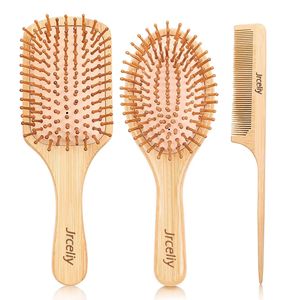 Peignes en bois de bambou naturel, <span class=keywords><strong>brosse</strong></span> démêlante à palette pour <span class=keywords><strong>cheveux</strong></span> lisses épais et secs - Product Image 2