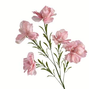 Artificial <b>Flower</b> Arrangement <b>Silk</b> <b>Flowers</b> High Simulation Wedding Home Decor 5 Heads Silver Lotus Hibiscus - Product Image 5