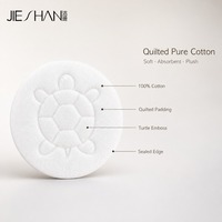 Disques de coton matelassés ronds en pur coton 6 cm, imprimé tortue, sans fluorescent, taille personnalisée, OEM, pour le démaquillage