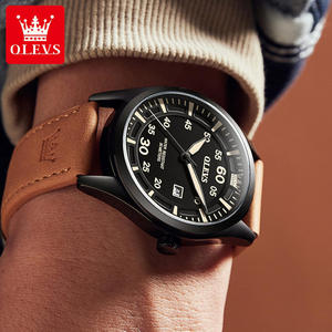 9962 Oem logo Watch Waterproof Fashion Classic Relojes Wrist Custom Calendar <b>Leather</b> Luxury Men Quartz Watches - Product Image 3
