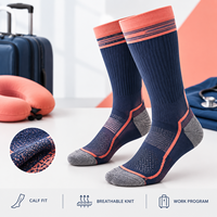 Chaussettes de compression de soutien en Spandex et Nylon pour infirmières, confortables pour le travail, gris royal, soutien gradué, ajustement du bout du pied