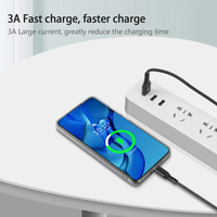 Kabel Pengisi Daya USB Type C 2000mm 6.6ft OEM Pabrik Shenzhen, Pengisian Cepat 3A 27w QC3.0 dan Kabel Data 480m dengan Lapisan Nilon Tahan Lama