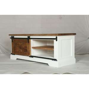Muro TV Lowboard in <b>White</b> <b>and</b> Natural <b>White</b> <b>and</b> Natural Modern Elegance <b>Sideboard</b> Handmade Bulk Product Dining Room Wholesale - Product Image 4