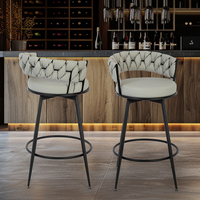 Chaises de bar pivotantes rembourrées de style moderne pour cuisine, hôtel, restaurant, bar, tabourets de comptoir