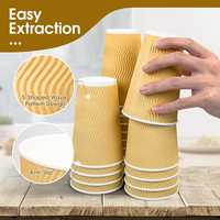 Gobelets en carton ondulé jetables écologiques et recyclables de 8 à 16 oz avec couvercles pour boissons chaudes, eau minérale et énergisantes – Vente en gros