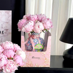 Boîte à fleurs en papier kraft rigide biodégradable, forme personnalisable, fermeture magnétique, pour fleuristes, bouquets de <span class=keywords><strong>mariage</strong></span> - Product Image 2