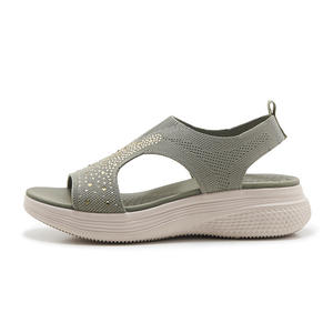 Sandales d'été style plage, mode américaine, multifonctionnelles, à semelle épaisse, à bout ouvert, avec amorti, en cuir véritable pour femmes - Product Image 4