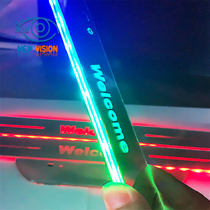 Akıllı çift fonksiyonlu araba karşılama ışıkları: özel Logo projektör + RGB akrilik LED kapı eşiği itişme plakaları W/ USB şarj - Product Image 4