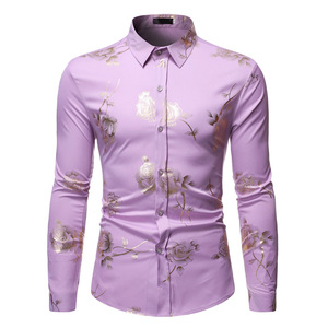 Vêtements de mode décontractés chemises pour hommes chemise boutonnée imprimée à manches longues dernière conception de chemise en gros pour hommes - Product Image 3