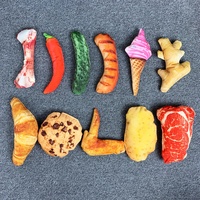 Jouets pour chiens en forme de légumes, jouets à mâcher en toile durables, ensemble de jouets pour chiens sur le thème des légumes et de la viande pour chiens de petite et moyenne taille