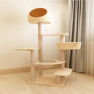 Sisal Castle Modern Pet Furniture Climbing Cat Tree Tower Condo Large Big Tree Cat Scratching Post