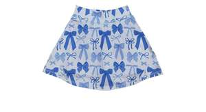 Ensemble de vêtements d'été pour petites filles avec nœuds bleus sans manches Jupe de yoga Sportswear Outfit Day Boutique Polyester/Cotton - Product Image 5