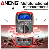 Multímetro Digital Mini ANENG XL830L, 1999 Lecturas, Voltímetro AC/DC, Amperímetro, Ohmímetro, Probador de Transistores HFE, Herramientas de Medición Eléctrica