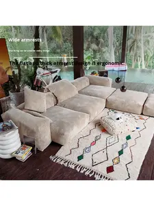 लिविंग रूम <span class=keywords><strong>2025</strong></span> नए आलसी कॉर्डडोरॉय नरम सोफे के साथ लिविंग रूम के आकार के सोफे सेट - Product Image 4