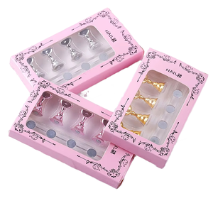 Lot de 5 supports en acrylique pour faux ongles, présentoirs pour faux ongles à presser, supports d'entraînement avec pâte réutilisable, outil DIY pour débutants - Product Image 1