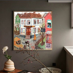 Stampa su tela ispirata a <span class=keywords><strong>Matisse</strong></span>, con porta verde, arte da parete per interni, scena astratta, decorazione moderna per soggiorno e camera da letto - Product Image 6