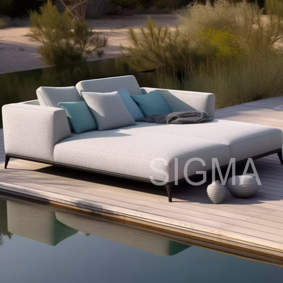 Modern All Weather Aluminum Furniture Patio Furniture Sets Chaise Outdoor Garden Sofa Daybed