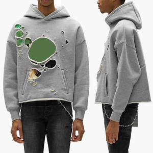 Tùy Chỉnh Đau Khổ Áo Thun Áo Trọng Lượng Nặng 500gsm Hai Lớp Pháp Terry Rửa Cắt Boxy Phù Hợp Với Áo - Product Image 1