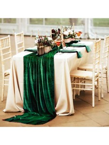 La cheminée de <span class=keywords><strong>table</strong></span> en velours vert et haut de gamme convient aux mariages, à la Saint-Valentin et à la décoration intérieure - Product Image 3