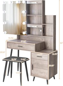 Trang Trại Trang Điểm Hiện Đại Vanity Đặt Phòng Ngủ Bàn Trang Điểm Cho Trang Điểm Vanity Bàn Với Trượt Gương - Product Image 4