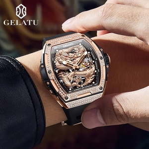Montre Homme GELATU Automatique Mécanique de Luxe, Cadran Dragon Lumineux Étanche, Montre-Bracelet Tendance pour Homme, Idéale pour le Dropshipping - Product Image 6