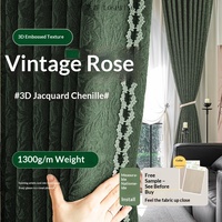 Rideau occultant jacquard floral opulent pour l'été, lavable en machine, idéal pour chambre et salon