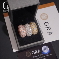 Bagues rotatives personnalisées en argent sterling 925 avec moissanite VVS, bagues pour hommes, hip hop, bijoux fins en moissanite, testeur de diamant passé