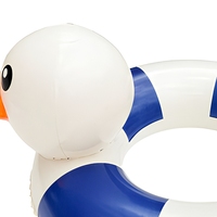 Bouée de bain gonflable en PVC pour bébé, motif canard rayé bleu et blanc, jouet de piscine et de plage pour nourrisson