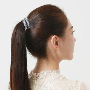 Эластичная резинка для волос на заказ для женщин и девочек, модная Хрустальная резинка для волос с милой лентой, аксессуар для волос - Product Image 3