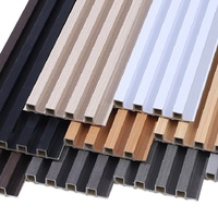 Panneau mural cannelé WPC 150x17mm, revêtement intérieur en composite bois-plastique, excellent panneau mural pour fond de télévision et murs décoratifs
