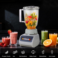 Multifunctionele commerciële blender/molen 1,5L fruitmixer 300ml kruidenmaler voor thuis, hotel, kantoor gebruik 5+ snelheden roestvrij staal
