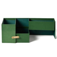 Boîte en carton carrée à double ouverture, de qualité supérieure, verte, à compartiments multiples, avec impression personnalisée du logo, fermeture magnétique, en papier EC