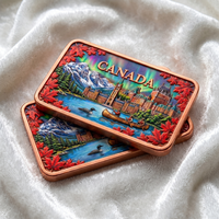 Barre en cuivre massif personnalisée, imprimée en couleur UV, avec relief 3D, représentant un monument urbain, pour souvenir touristique, vente en gros