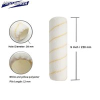 Rouleau de peinture en tissu polyester de 230 mm (9 pouces) avec poils de 12 mm et trous de 38 mm, pour cadre à dégagement rapide, idéal pour cage à oiseaux, bricolage et usage industriel