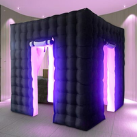 Tentes de chapiteau gonflables personnalisées, tente de boîte de nuit cubique gonflable avec lumière LED