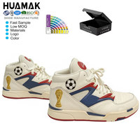 Chaussures de sport montantes rétro tendance personnalisées en gros avec design trophée de football doré – Chaussures de mode sportive
