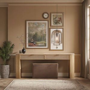 Sageliving Ensemble de meubles complets modernes et luxueux pour le salon Table <span class=keywords><strong>console</strong></span> en bois massif avec rangement <span class=keywords><strong>Console</strong></span> d'entrée - Product Image 1