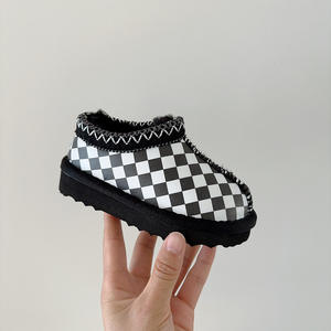 Nouveautés 2026 – Bottes de neige courtes en cuir de vachette chaudes et épaisses pour enfants, style coréen à carreaux, prix usine, pour l'hiver - Product Image 6