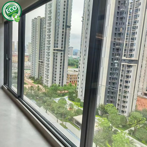 หน้าต่างและประตูอลูมิเนียมสั่งทำ Foshan Hommie พร้อมม่านแม่เหล็ก เลื่อนได้อย่างราบรื่น หน้าต่างบานเลื่อนกระจกสองชั้นแบบกันแรงกดด้านข้าง - Product Image 1