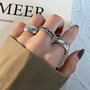925 Sterling Silver Flower <b>Open</b> <b>Ring</b> For Women Minimalist Design Everyday Wear - Product Image 2