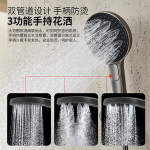 All-Copper Concealed Shower Set Round Rain Spray With Led Light Temperature Control For Bathroom - Product Image 4