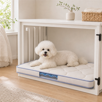 Hunde-Indoor-Käfigmatte mit gestepptem Oberflächenbelag, transparenter Seitenansicht und rutschfester Unterseite – kühlende Silikon-Reisematte für Haustier-Ruhebereiche