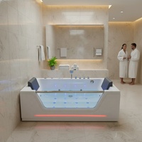 Baignoire d'angle autoportante en acrylique pour adultes, avec jets d'air, nouvelle conception COMO, blanche, baignoire à remous, baignoire hydromassante