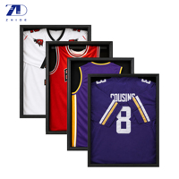 Vitrine murale moderne pour maillots de sport (basketball, football, soccer) avec cadre et boîte à ombre – Présentoir pour souvenirs sportifs